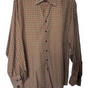 Men's Checkered Shirt - Black and Tan